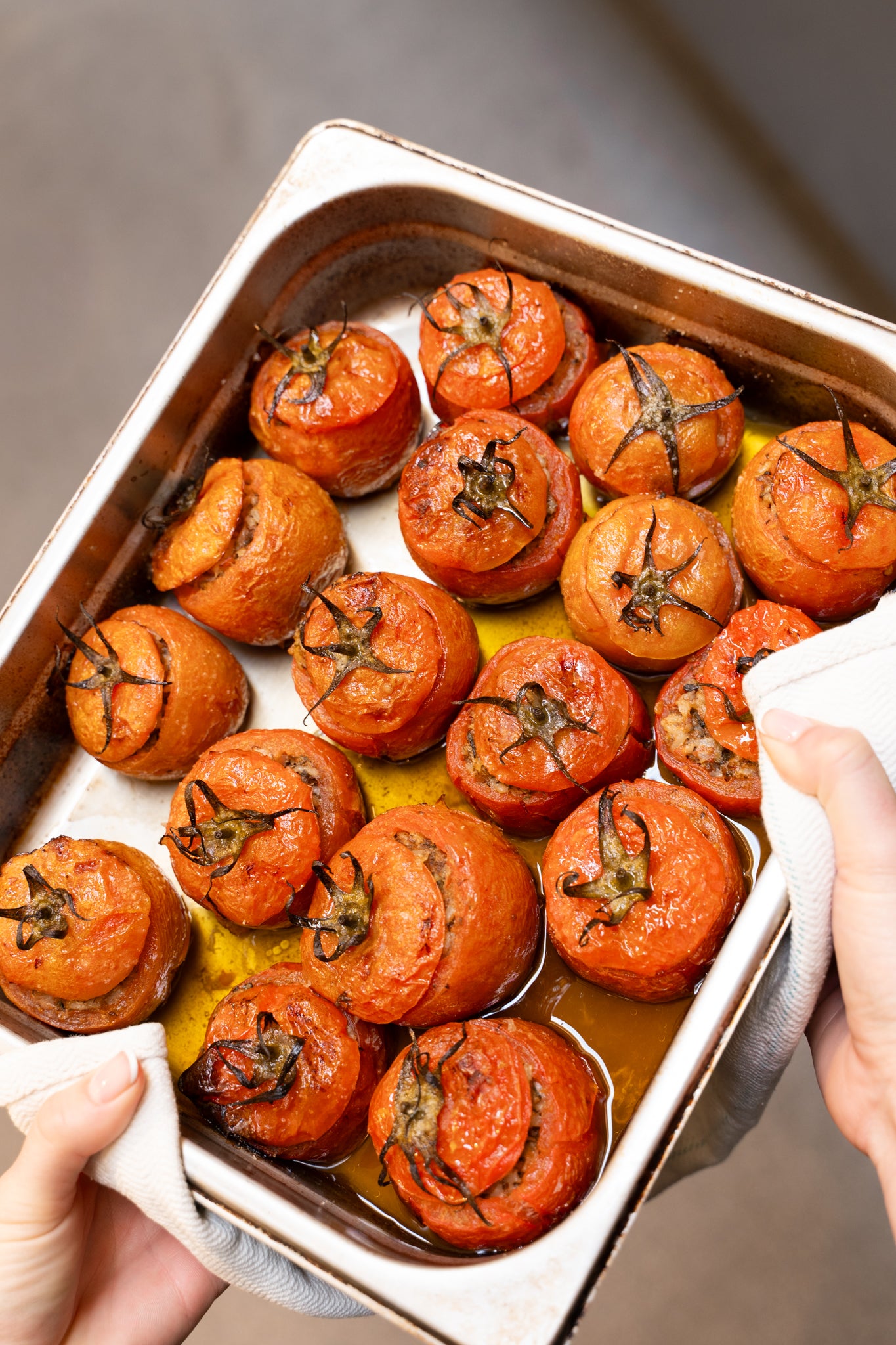 Beef-stuffed tomatoes